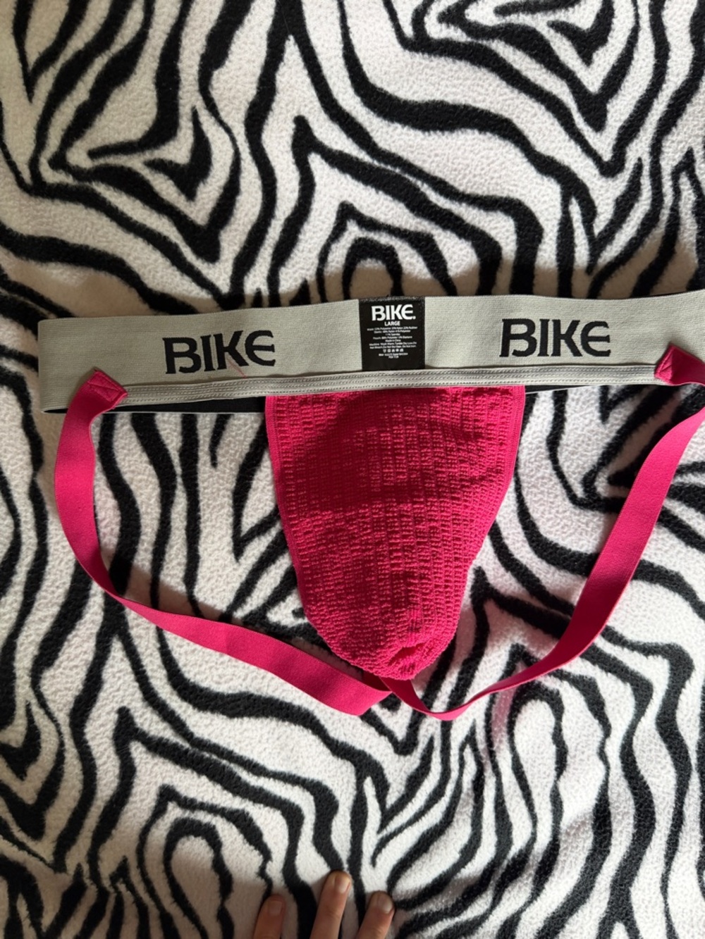 Bike Hot Pink Jockstrap with Grey Waistband
